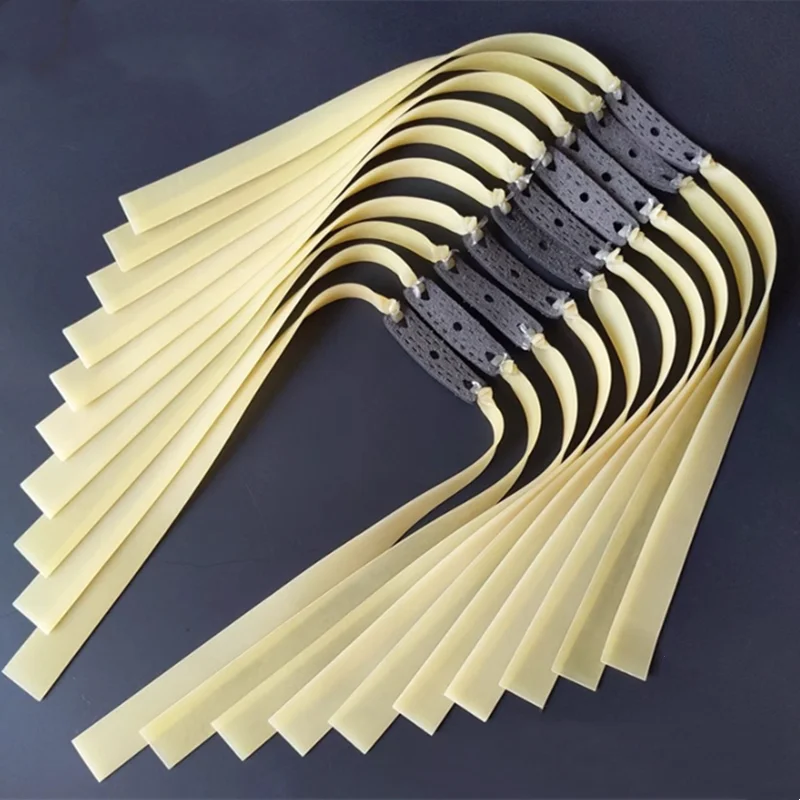 10pcs Thick ness 2.0mm Latex Flat Rubber Strip  Leather Design And Color Random Outdoor Shooting