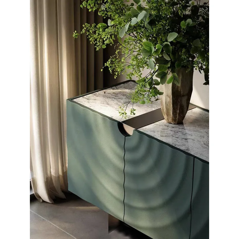 Light luxury Italian high-end dining side cabinet solid wood cabinet