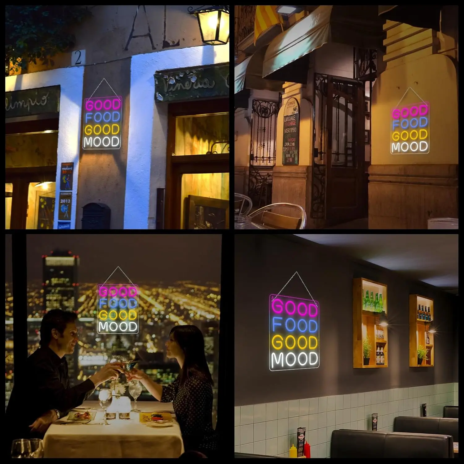 الغذاء الجيد المزاج الجيد النيون LED تسجيل الغذاء النيون علامات للجدار ديكور ضوء النيون مع USB بالطاقة لمتجر الوجبات الخفيفة مطعم الوجبات السريعة #5