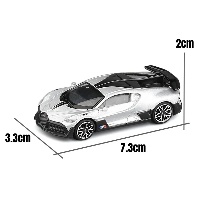 Coche de juguete Bugatti Divo 1/64 JKM, vehículo deportivo en miniatura, ruedas gratis, aleación de Zinc fundido a presión, colección de Metal,