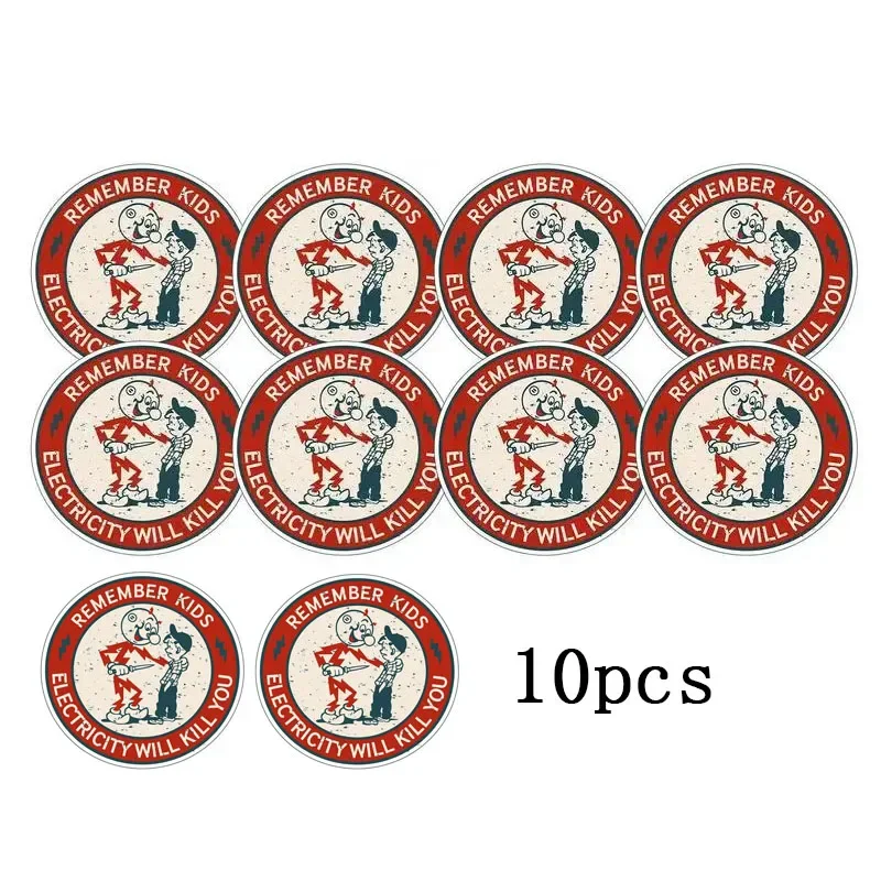 10Pcs Warning Sticker Adhesive Labels Electrical Shock Hazard Danger Notice Safety Waterproof Tags for Danger Forelectric Box