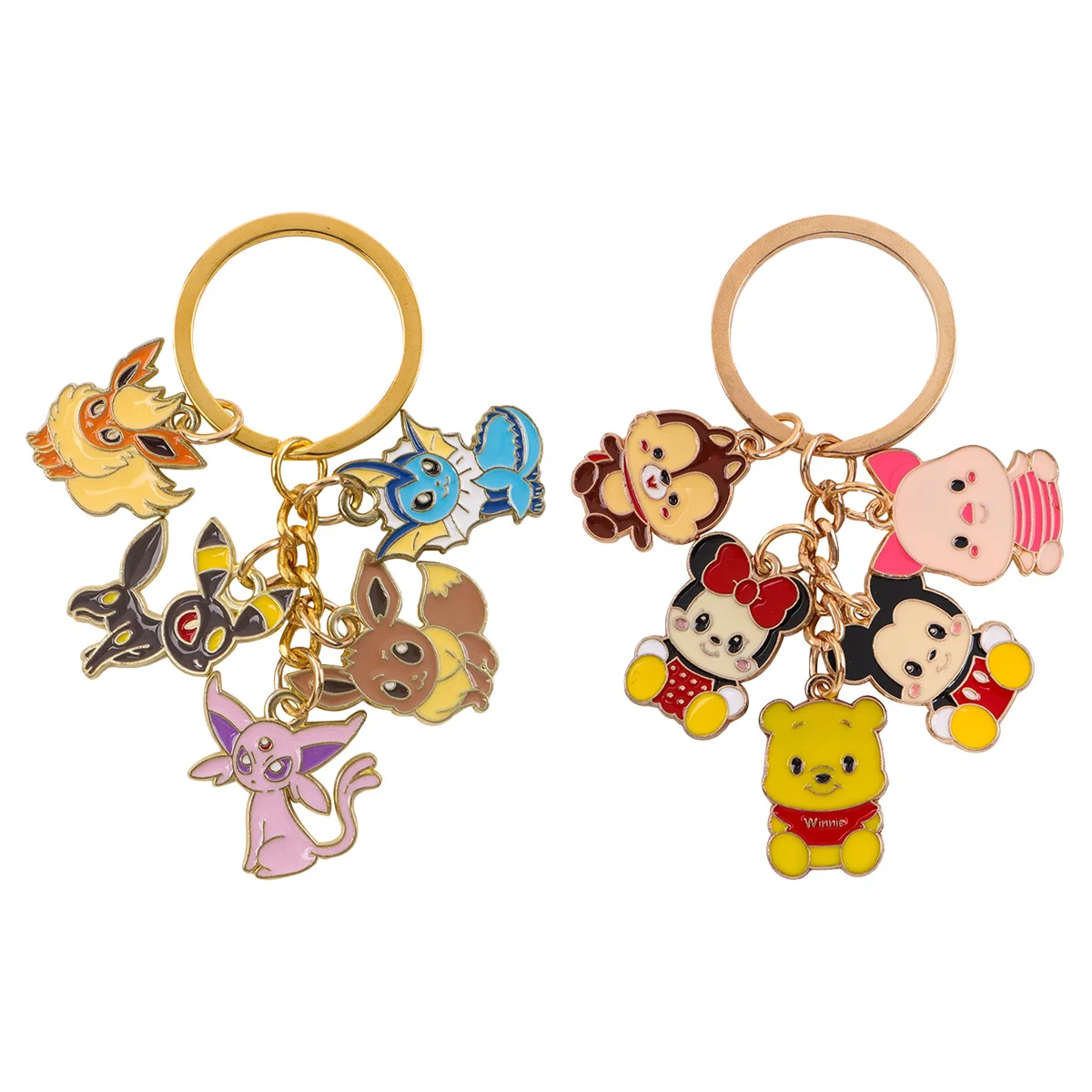 

Kawaii Genies Metal Keychain Bear Motorcycle Car Key Chain Mice Backpack Men Women Accessories Fashion Keyring Gifts for Friends