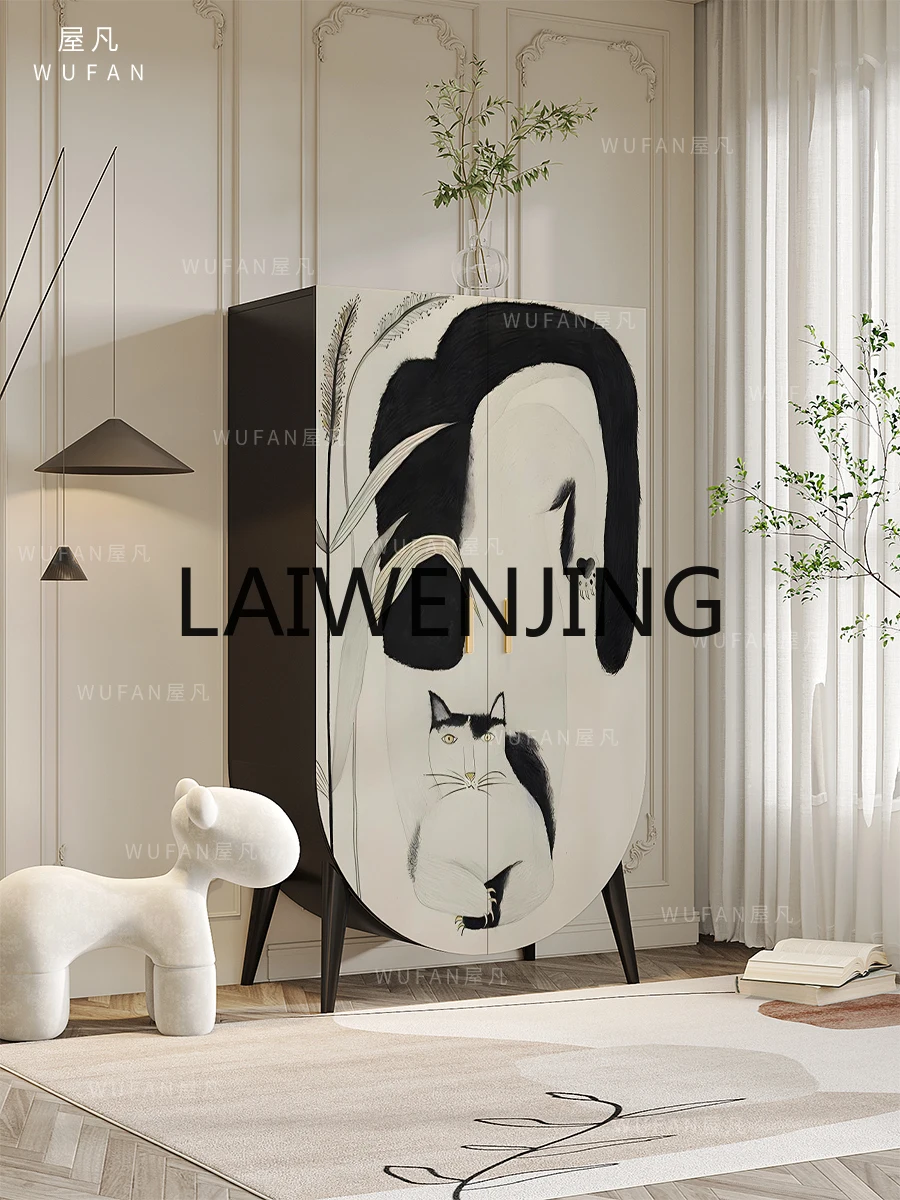 

Nordic Animal Solid Wood Double-Door Wardrobe Storage Bedroom and Household Walnut Cloakroom Storage Clothes Closet