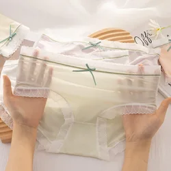 6PCS Teens Girl Solid Thin Breathable Briefs Maiden Lace Daily Knickers Kid Soft Antibacterial Panties 7+y Young Child Underwear