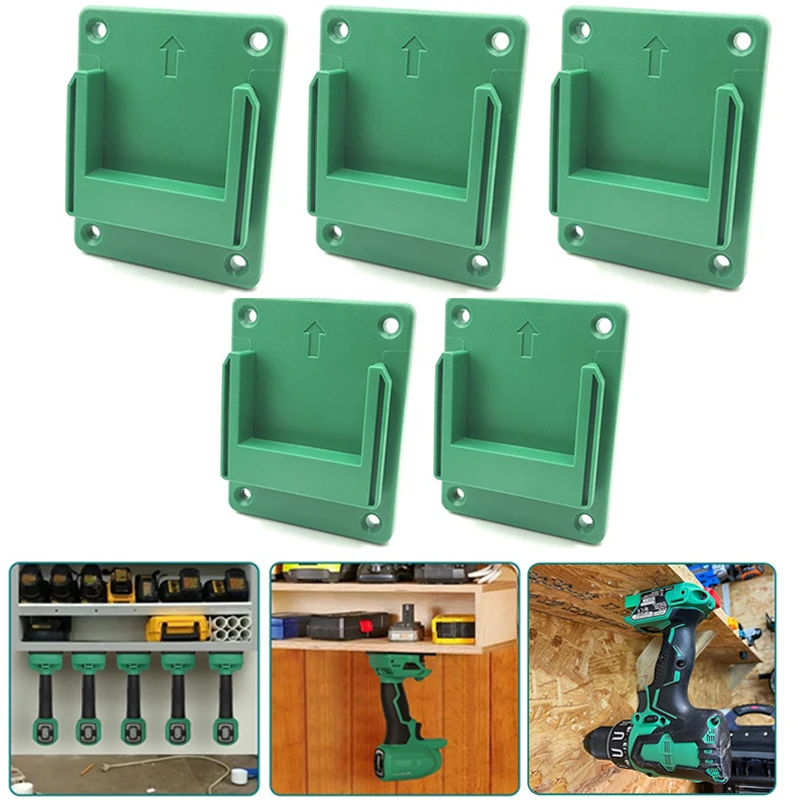 5Packs Power Tool Holder For Hitachi/Hikoki/Metabo 18V Drill Tools Holder Wall Mount Storage Bracket for Machine Display Stand