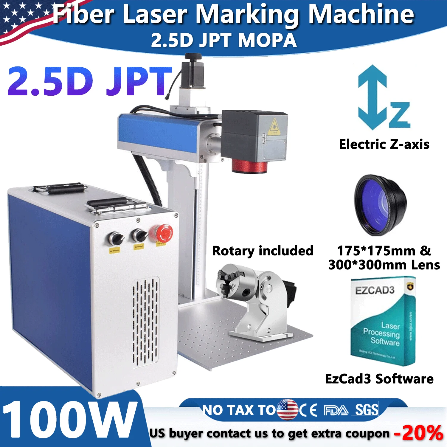 100W 2.5D Jpt Mopa …