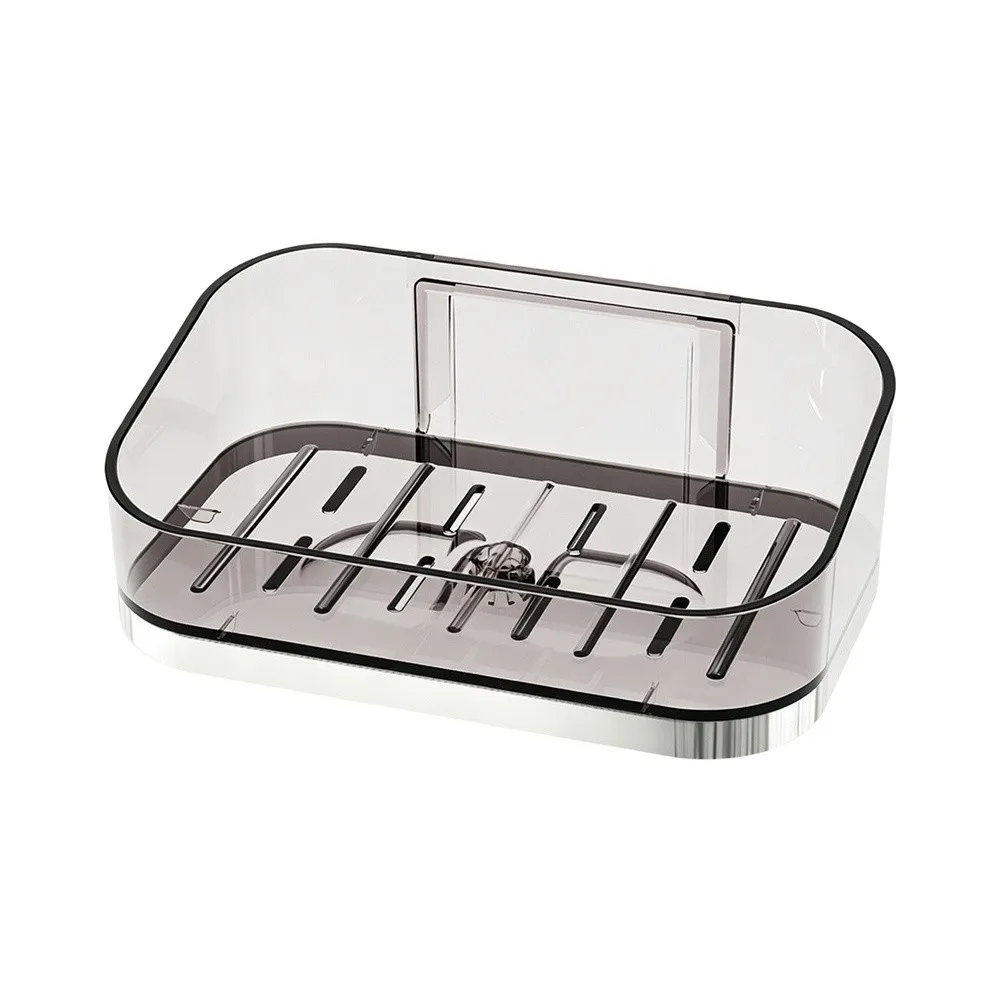 For Tile Walls Bathroom Soap Drainer No Drill Soap Dish For Daily Bathroom Use 13.8*8.8*5cm Quick Drain Hole Design