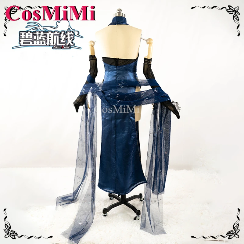 CosMiMi Game Azur Lane USS New Jersey أزياء تنكرية حلوة عالية الانقسام فستان شيونغسام للنساء كرنفال ملابس لعب الأدوار