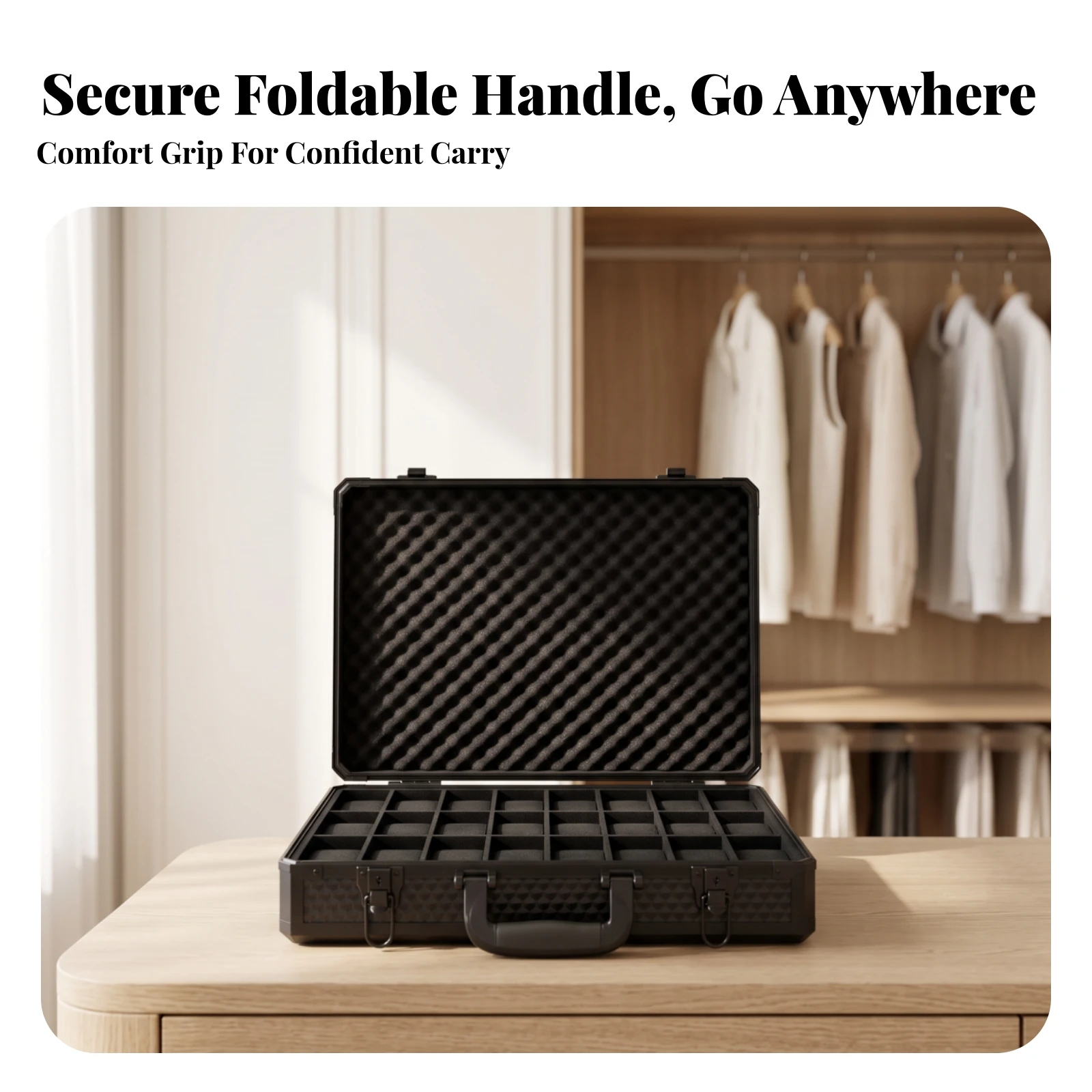 Case Safeguarding Watch Briefcase with Compartments Organizer Long-Lasting for Collectors, Travel, Display