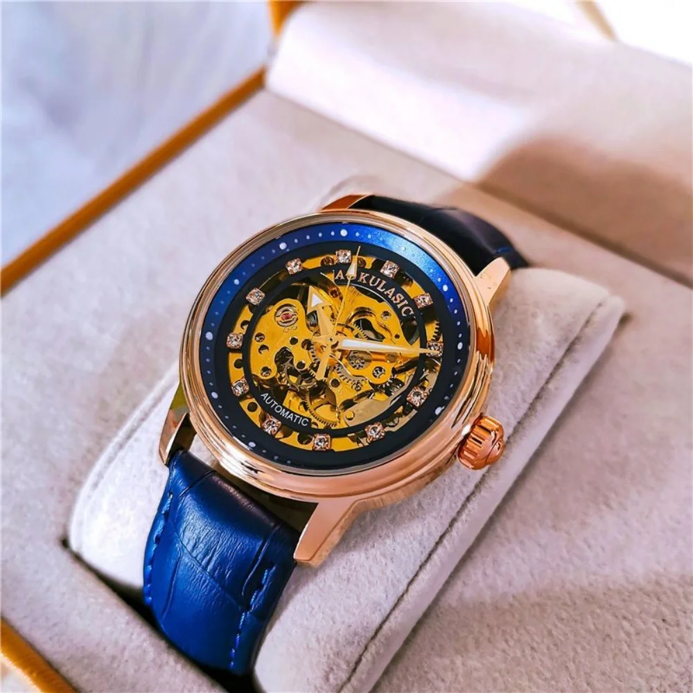 Women's Hollow-Out Diamond-Encrusted Automatic Mechanical Watch
