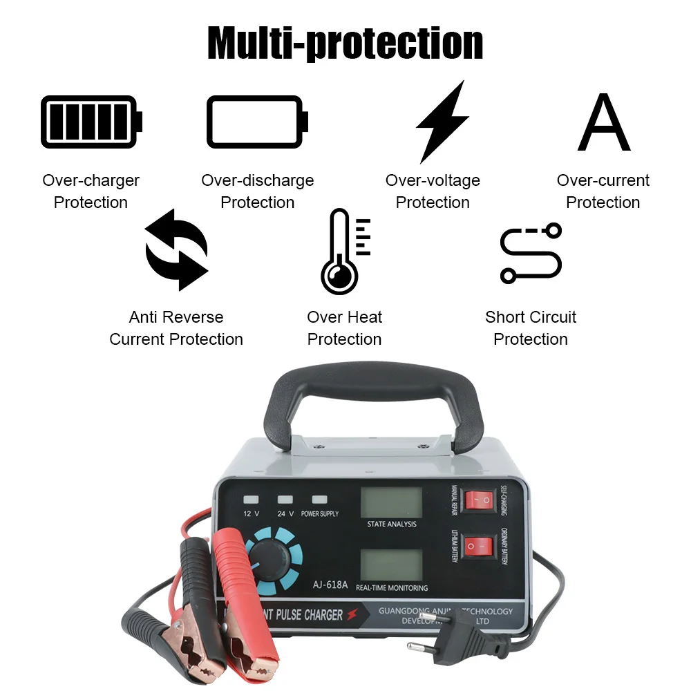 400W 24V 20A 12V 40A Battery Charger Smart Automatic Pulse Repair Car Accessories Motorcycle Truck Trailer Boat ,S2 28W 12V 2A