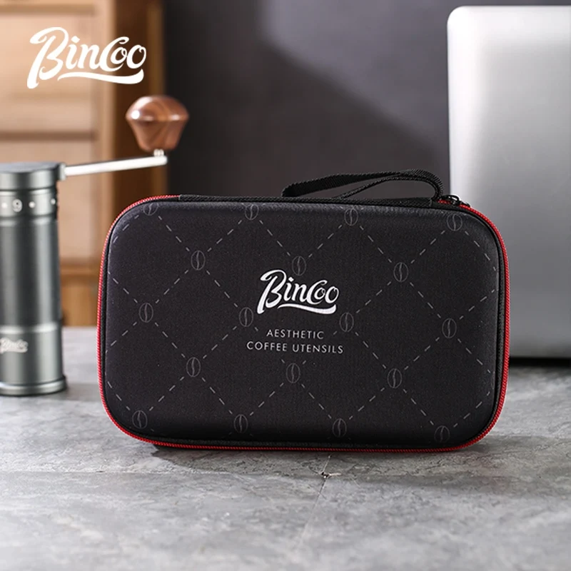 Bincoo bean grinder organizer bag, hand grinder coffee maker set bag, outdoor travel hand brewing coffee utensil bag protector