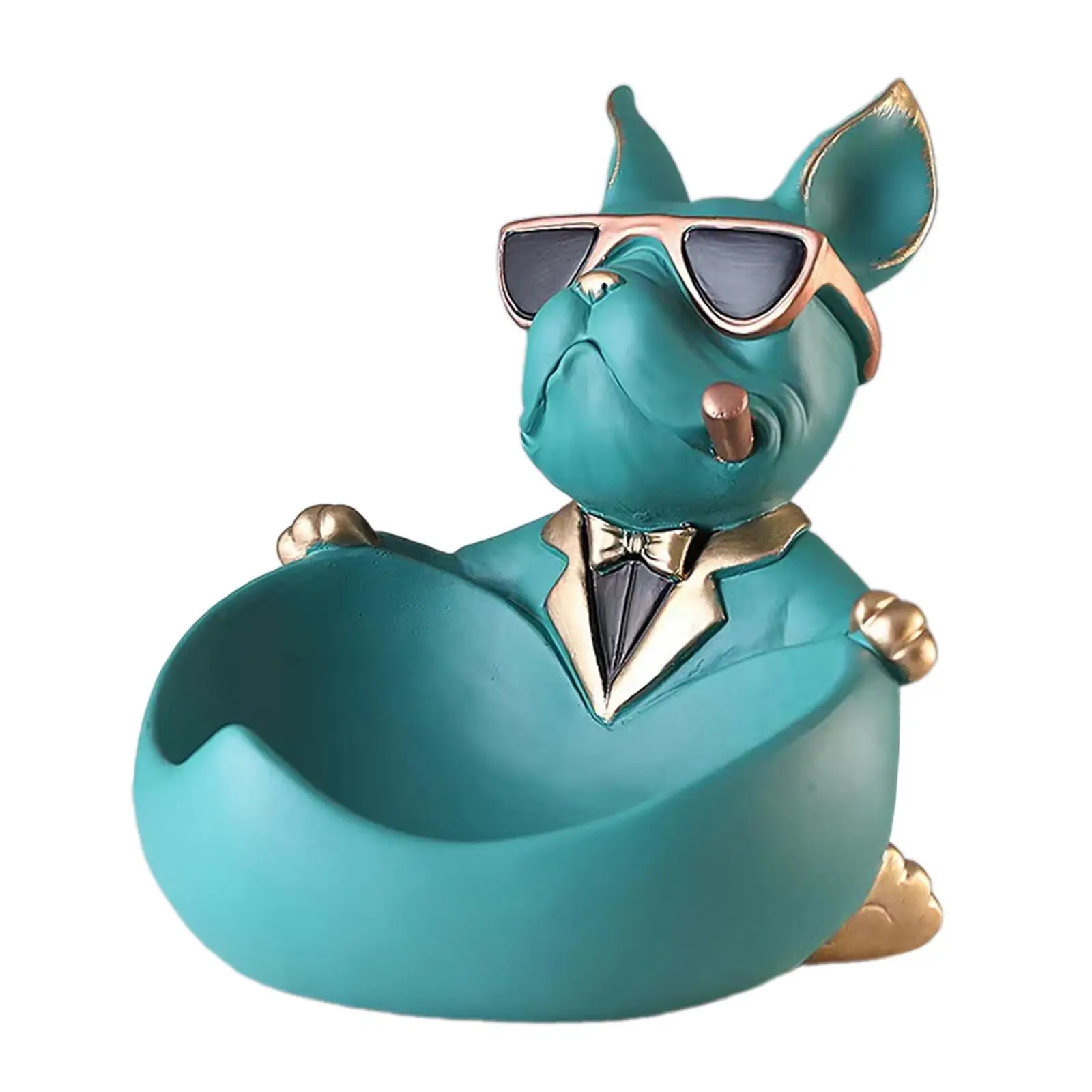 Dog Statue Storage Tray,Phone Candy Tray,Resin Dog Sculpture Dog Figurine for Desktop
