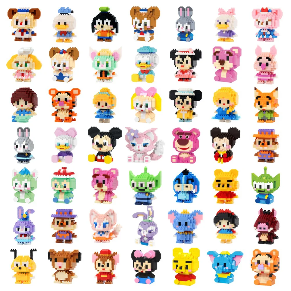 Disney Princess Cartoon Building Blocks Anime Snow White Anna Elsa Mini Bricks Action Figure Educational Toy Kids Birthday Gift