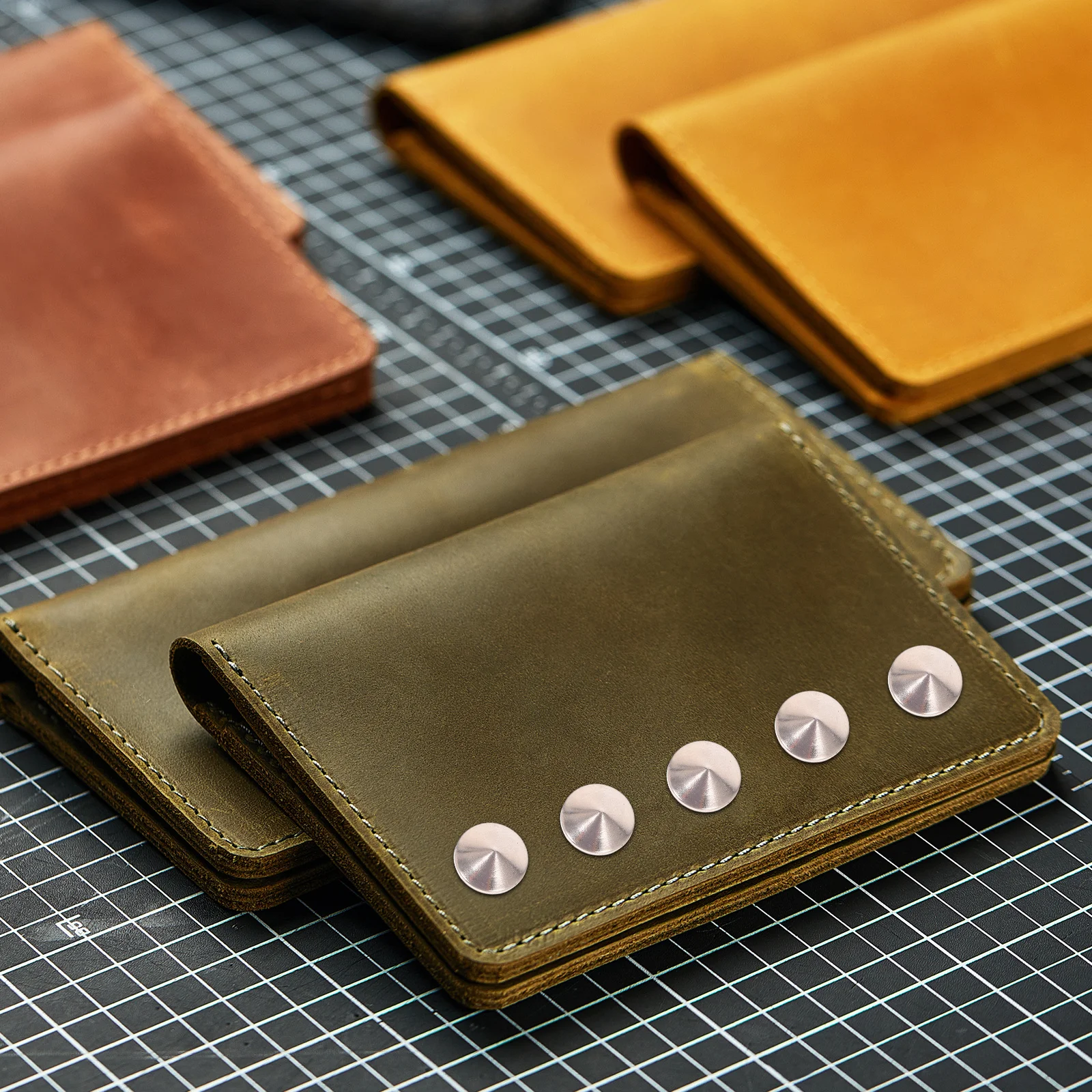 

100Pcs Cone Shaped Copper Rivets Durable Metal Studs for Clothes Shoes Bags DIY Craft Supplies Easy Application