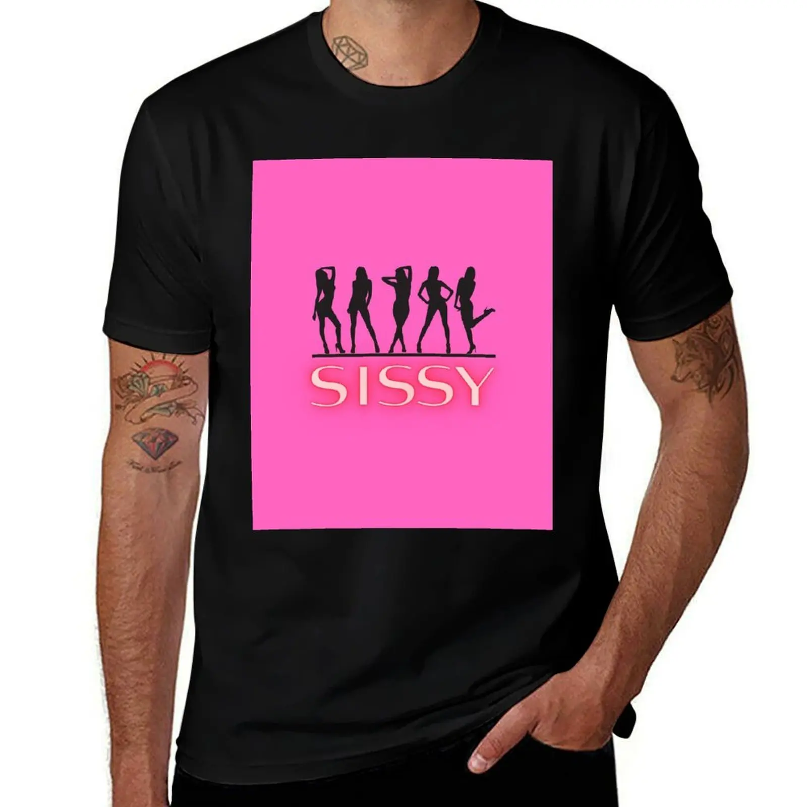 

T-Shirt shirt dark t personalised and red shirt plain man grey Silhouettes t neon Sissy