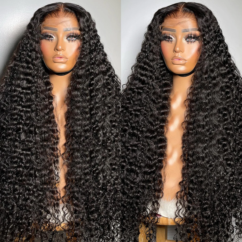 HD Lace Frontal Human Hair Wig 13x4 Brazilian Remy 18 26 Inch Water Curly 250% Loose Deep Wave Lace Front Wig For Women