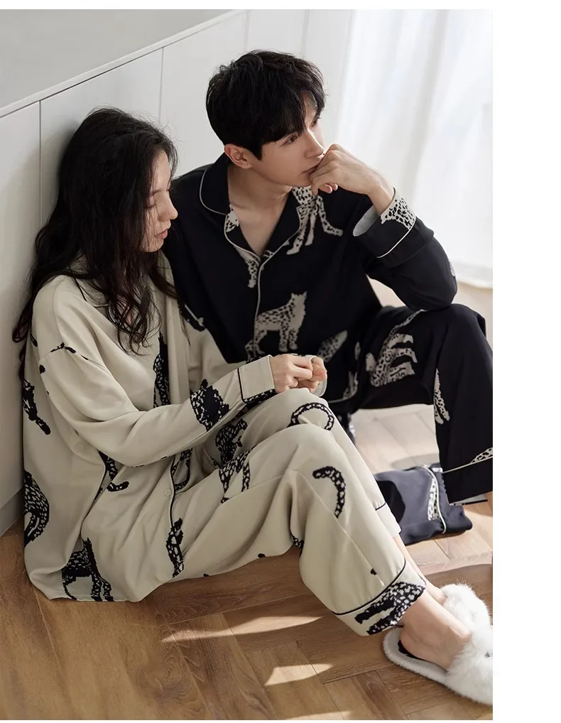 Pure Cotton Red Couple Pajamas, Newlywed Wedding Set, Spring and Autumn Long Sleeved Thin Men's and Women's Home Clothes