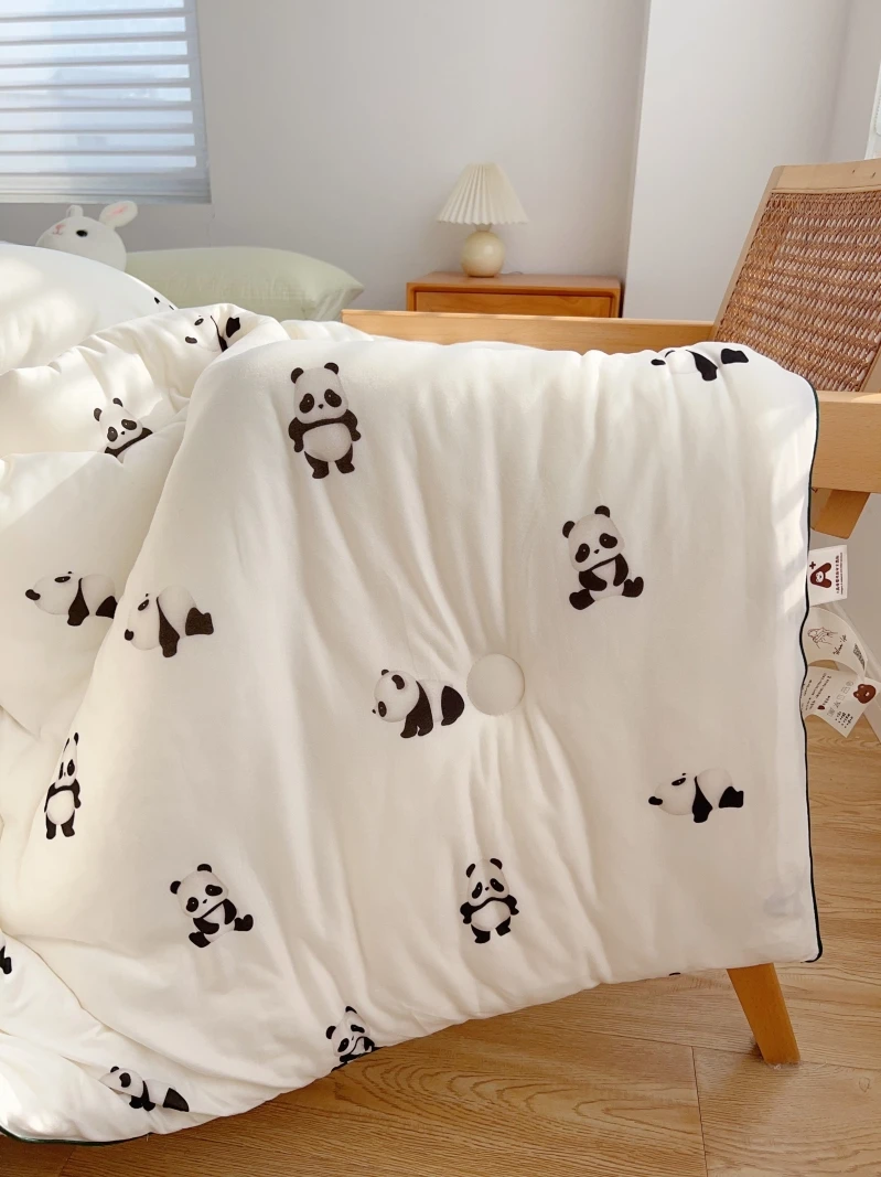 Thickened Soybean Children's Blanket Simple Cartoon Knitted Cotton Duvet Winter Warm Storage Heat Children's Bedding Cover