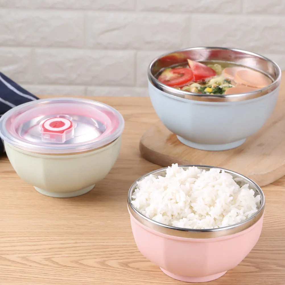 Juego de Tazones de Acero Inoxidable Resistentes, para Cocina, Arroz, Sopa, Fideos, Almacenamiento de Alimentos, Aptos para Lavavajillas, Resistentes al Óxido