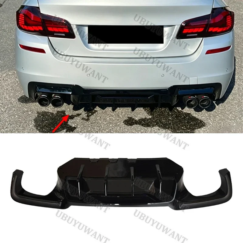 For BMW F10 F11 M-Tech Sport 2011 2012 2013 2014 2015 2016 rear lip modified black rear spoiler diffuser splitter car kit