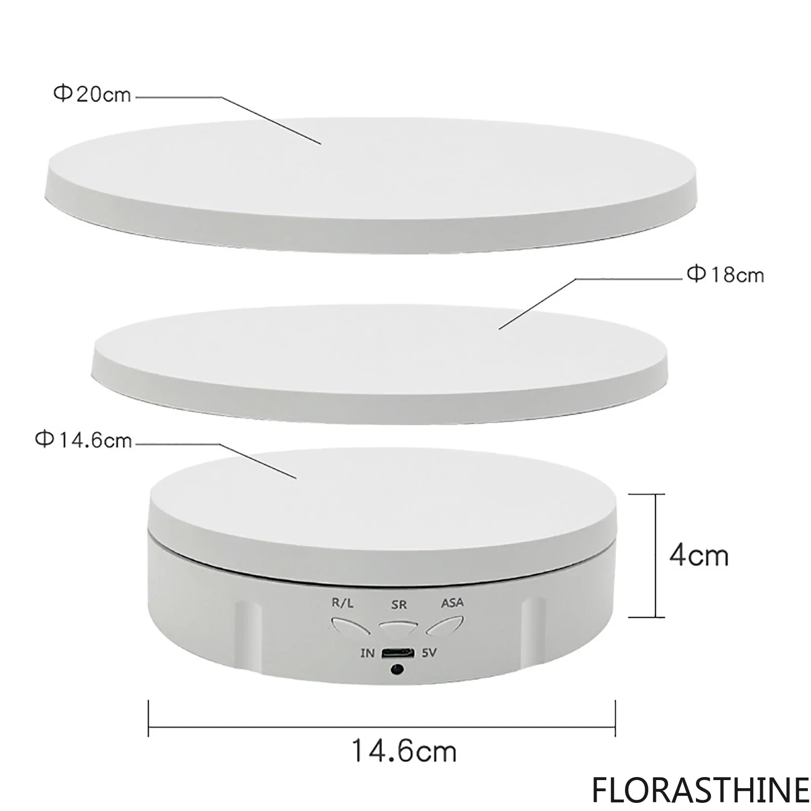 3 Speeds Electric Rotating Visualizer 360° Turntable Regulation USB Display Charge Stand for Video Shooting Prop Jewelry Shoes