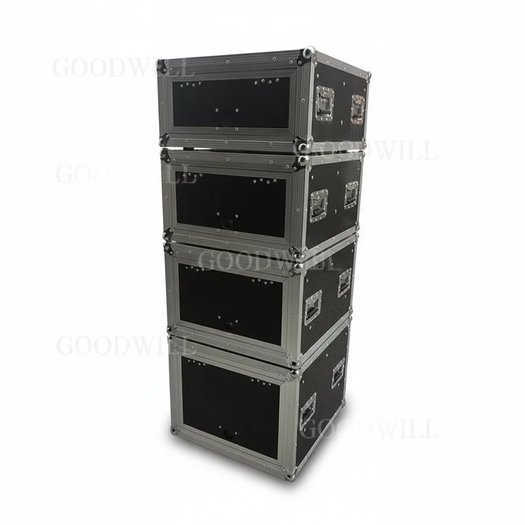 Shock Mount Rack, Aluminum 9mm Plywood Amplifier Flight Case, 2RU 3RU 4RU 6RU, Sliding Door Heavy Duty Audio Equipment Road Case