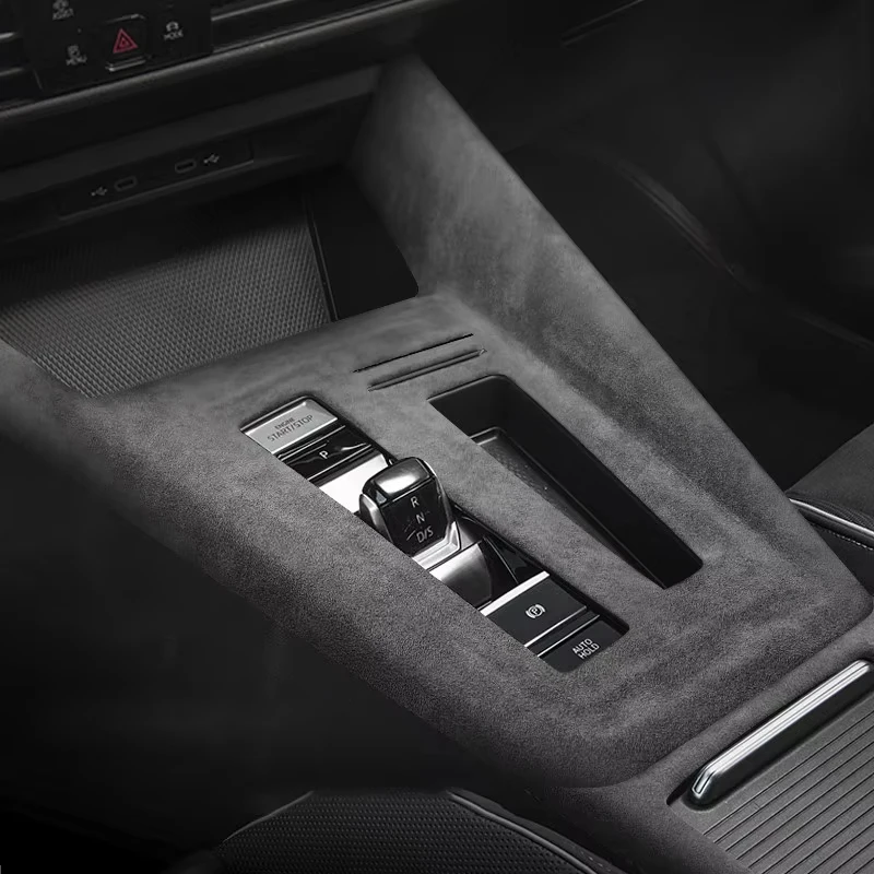 For Volkswagen Golf 8 Rline Pro 21-24 Alcantara Car Central Trims Gear Shift Panel Armrest Storage Box Frame Rear Outlet Frame