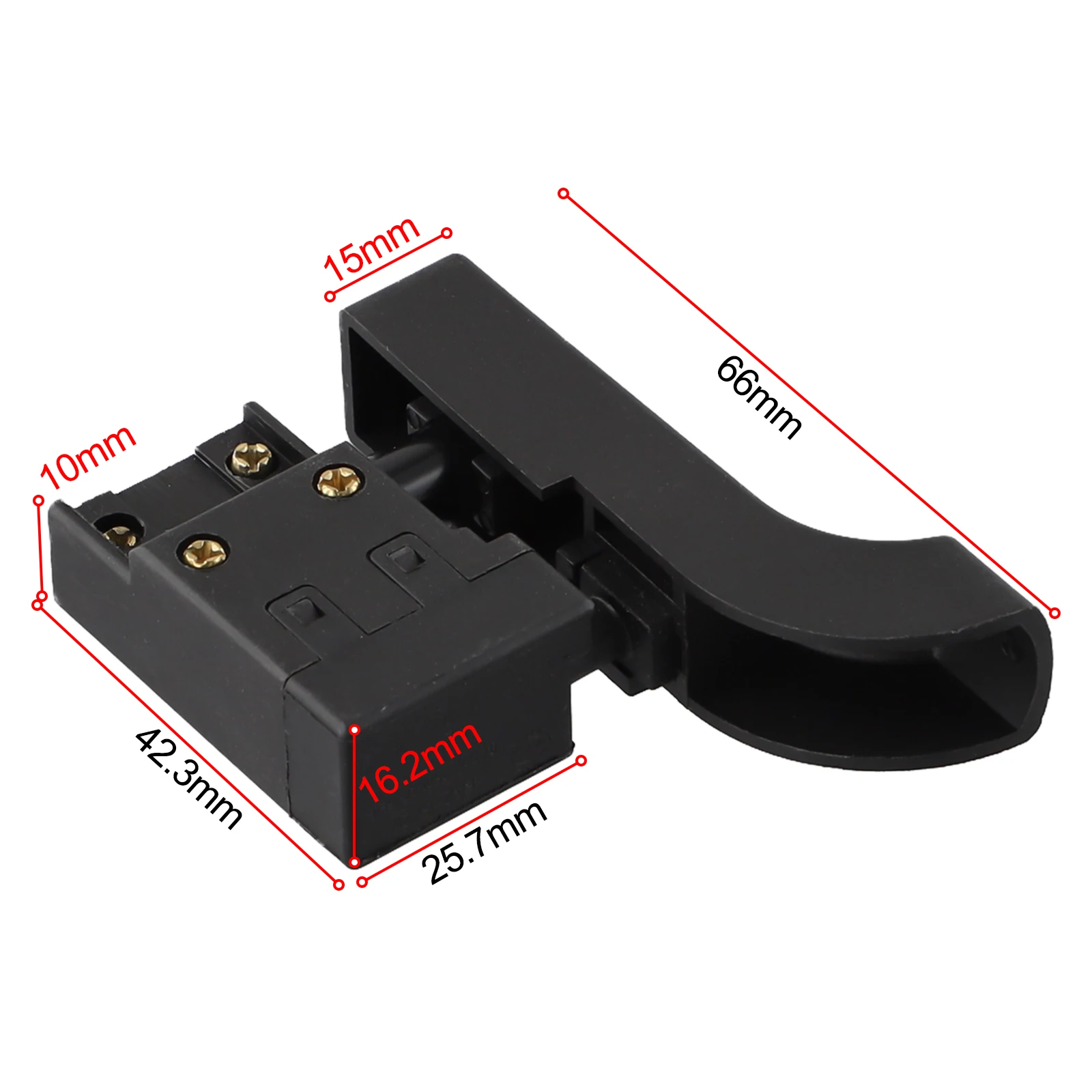 高品質トリガーボタンスイッチセルフレストスペアパーツハードウェアツール電動工具交換 10 (10)A 250V 5E4