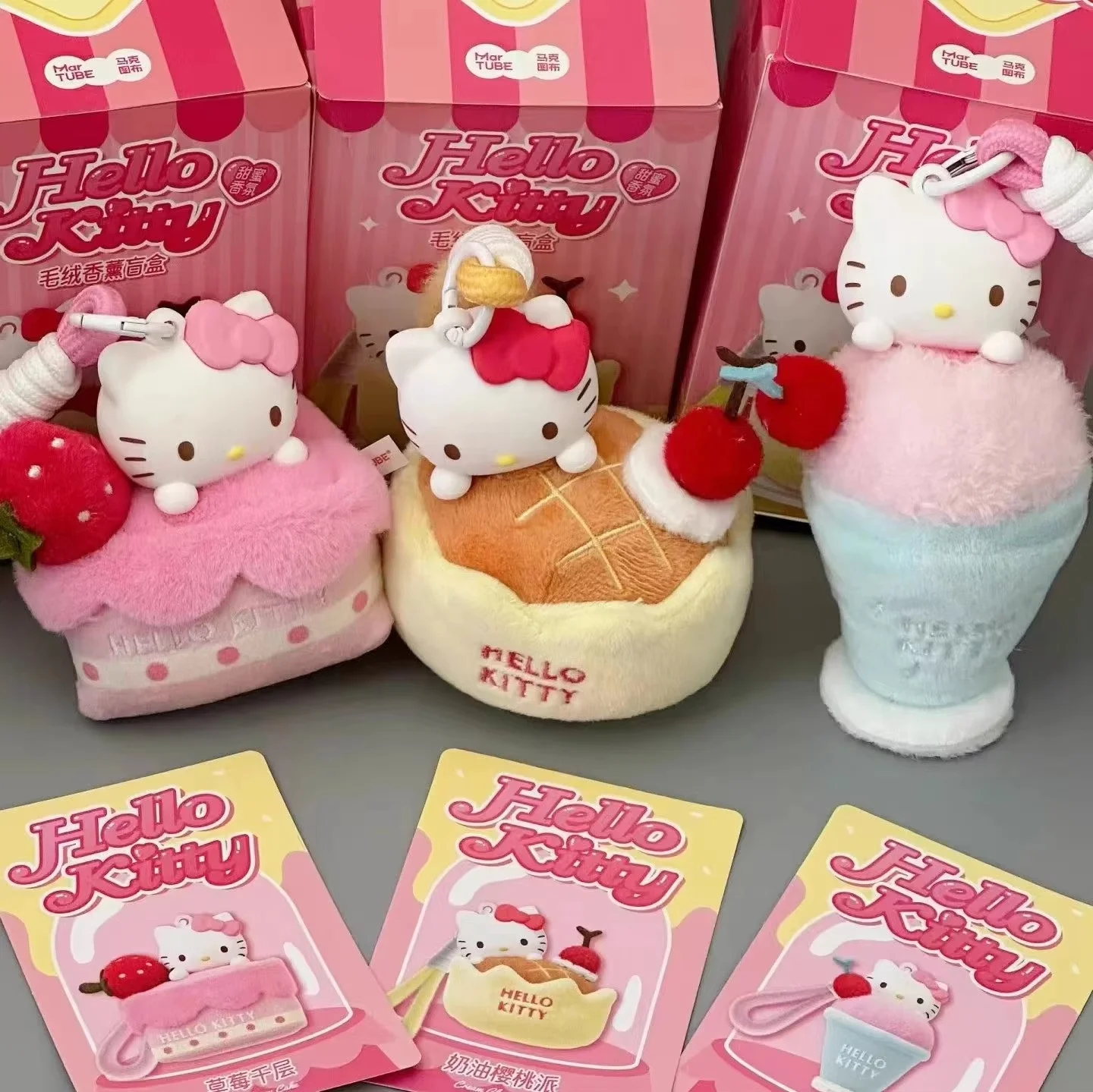 

Hot Genuine Stock Hello-Kitty Aromatherapy Blind Box Keychain Cute Dessert Style Decoration Pendant High Quality Birthday Gift