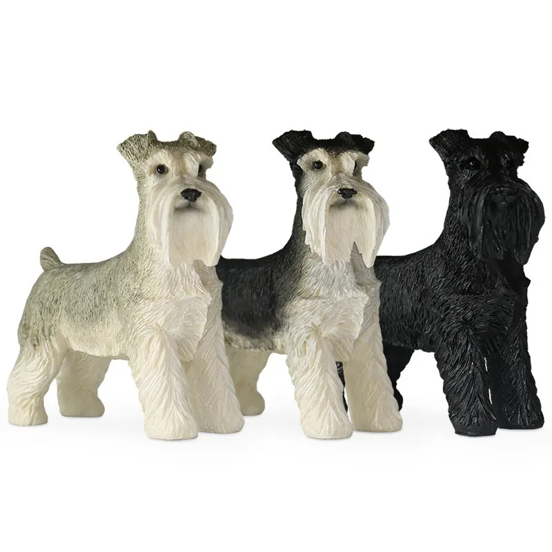 

Model Play Mini Schnauzer Simulation Dog Model Car Ornament Resin Craft Figure Doll