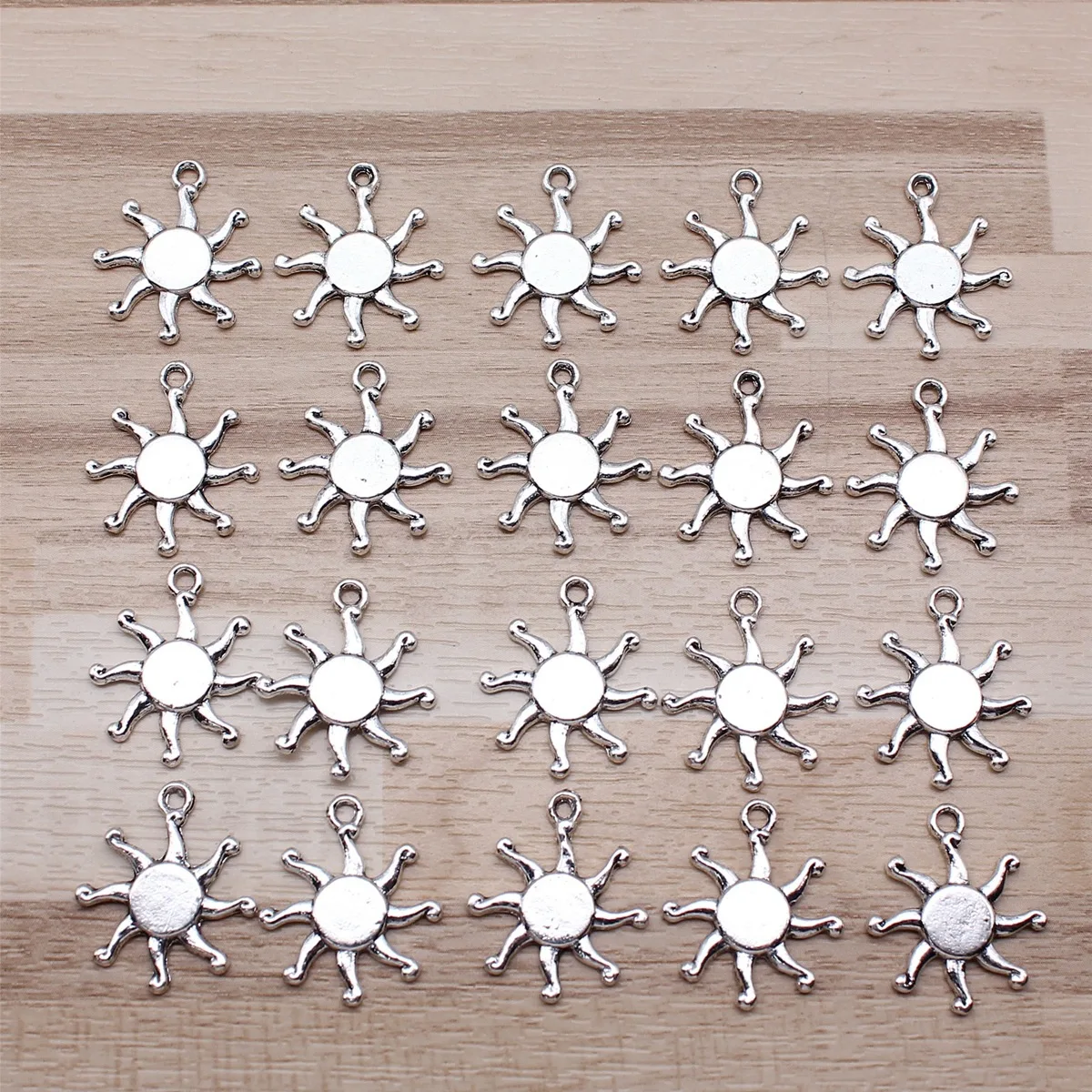 IFOCUS 20pcs/Lot Sun Charms For DIY Jewelry Making Zinc Alloy 17x19mm/0.67x0.75inch