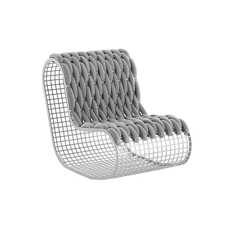 Scenic rain and sun protection metal creative special-shaped balcony single chair combination
