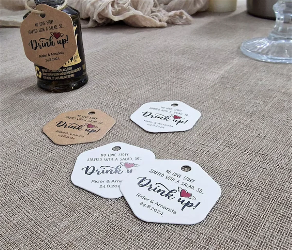 50pcs Drink up! – Personalized TAGS for alcohol miniature bottles