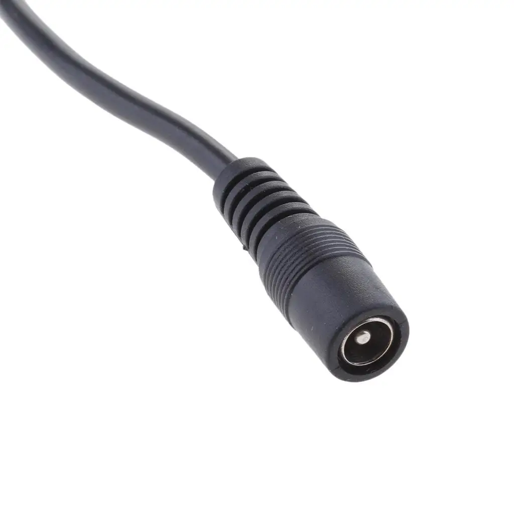 Black SAE to DC5521 Coax Cable Male to Female Adapter for Motorcycle Gear and Solar Charger Systems