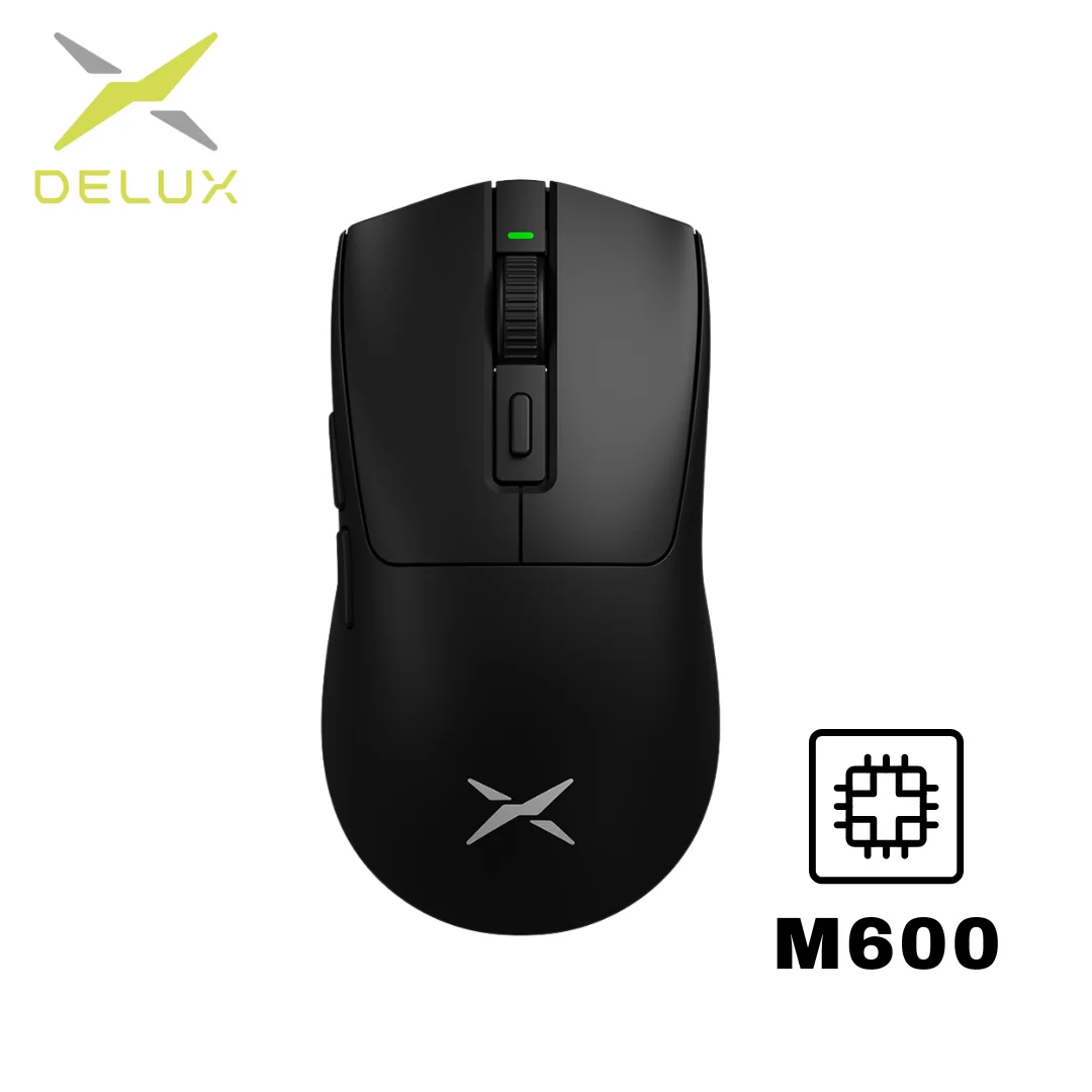 

Delux M600 Gaming Mouse 49g Lightweight Wireless 2.4G+Wired Rechargeable Mice 80 million clicks for PC Gamer for Small Hand