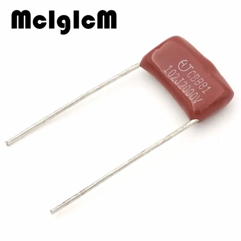 10ชิ้น102 1nF 2000V CBB ตัวเก็บประจุแบบฟิล์มโพรพิลีน PITCH 15มม. 102 1nF 2000V