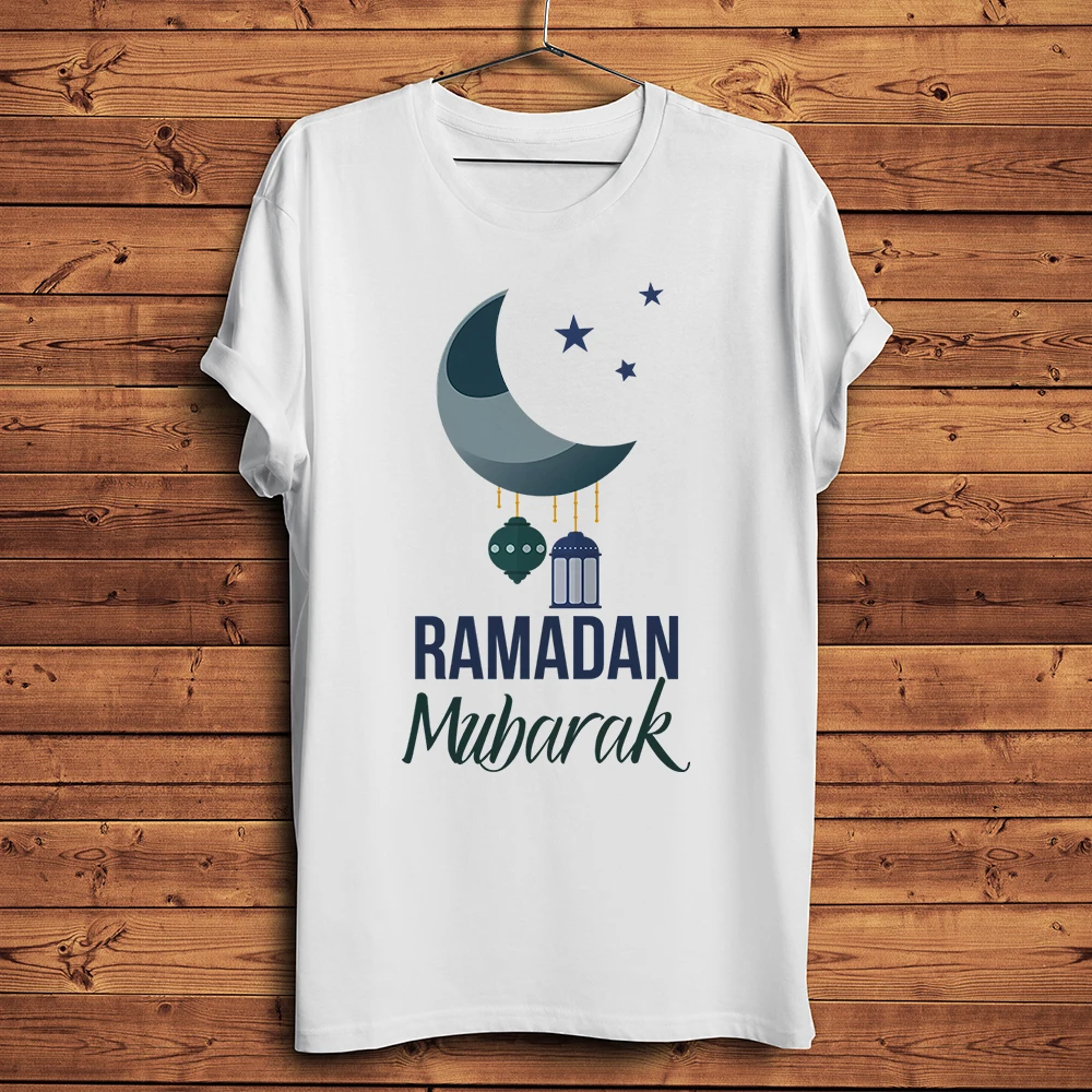 Ramadan Kareem Islamic Arabic crescent Eid Mubarak TShirt Men Homme Short Sleeve Tee Breathable holiday Streetwear T Shirt