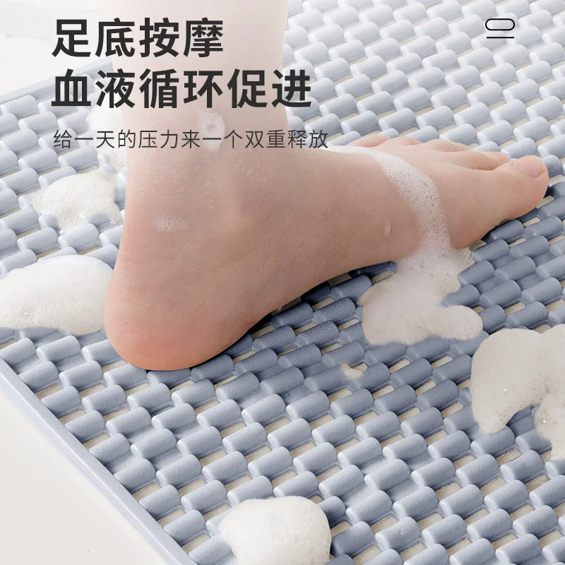 Black Waterproof Feet Mat with Anti-Slip Protection for Shower and Bathroom Rug Toilet Decor