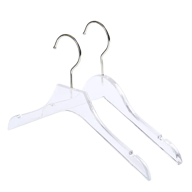 Acrylic Transparent Clothes Hanger, Display Wedding Gown, Clear Hanger 5 pcs Hangers Silver Hook