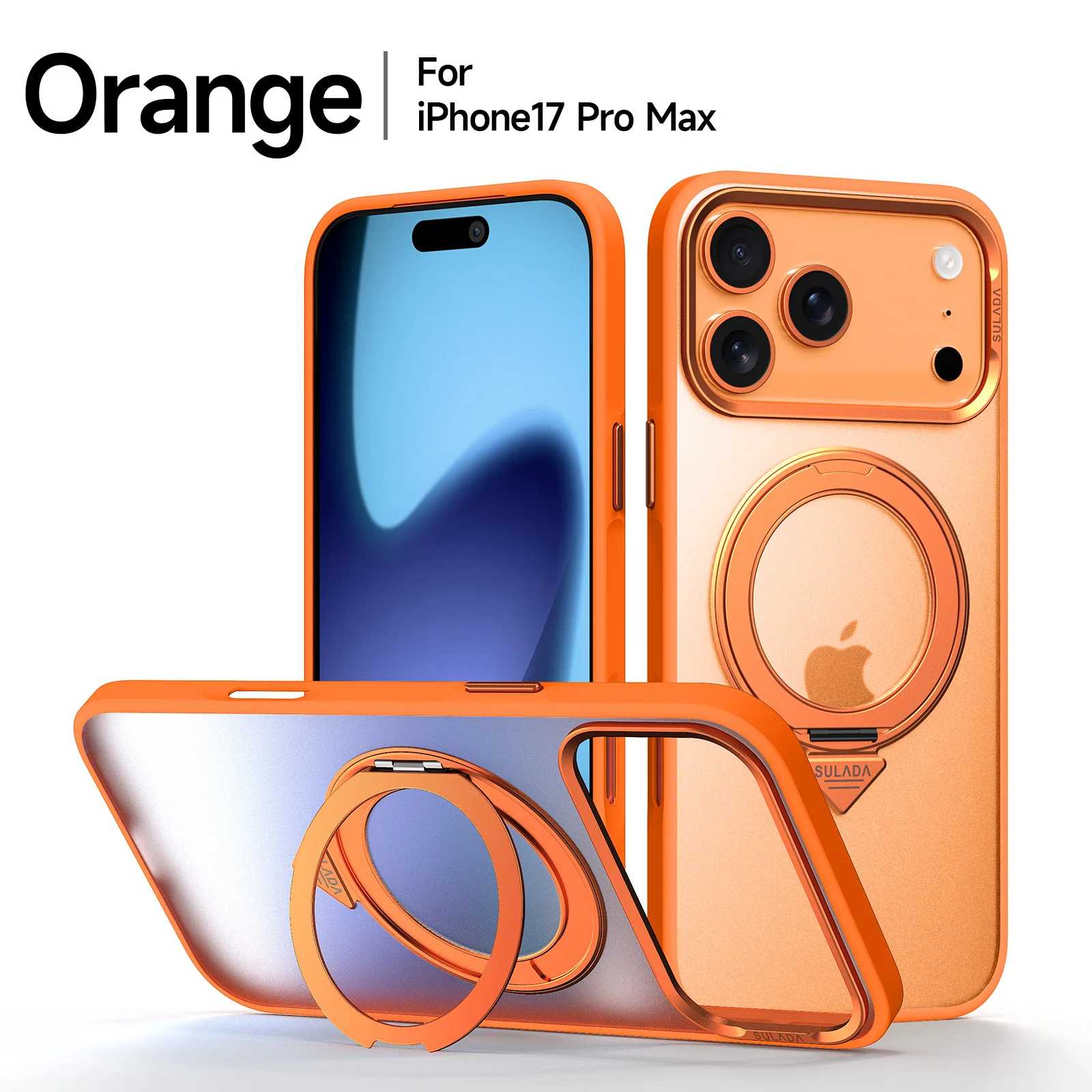 

Новый матовый прозрачный чехол для телефона iPhone 17 Pro Max для iPhone 17 Air 360 ° Вращающийся магнитный демпфирующий кронштейн Защитная крышка