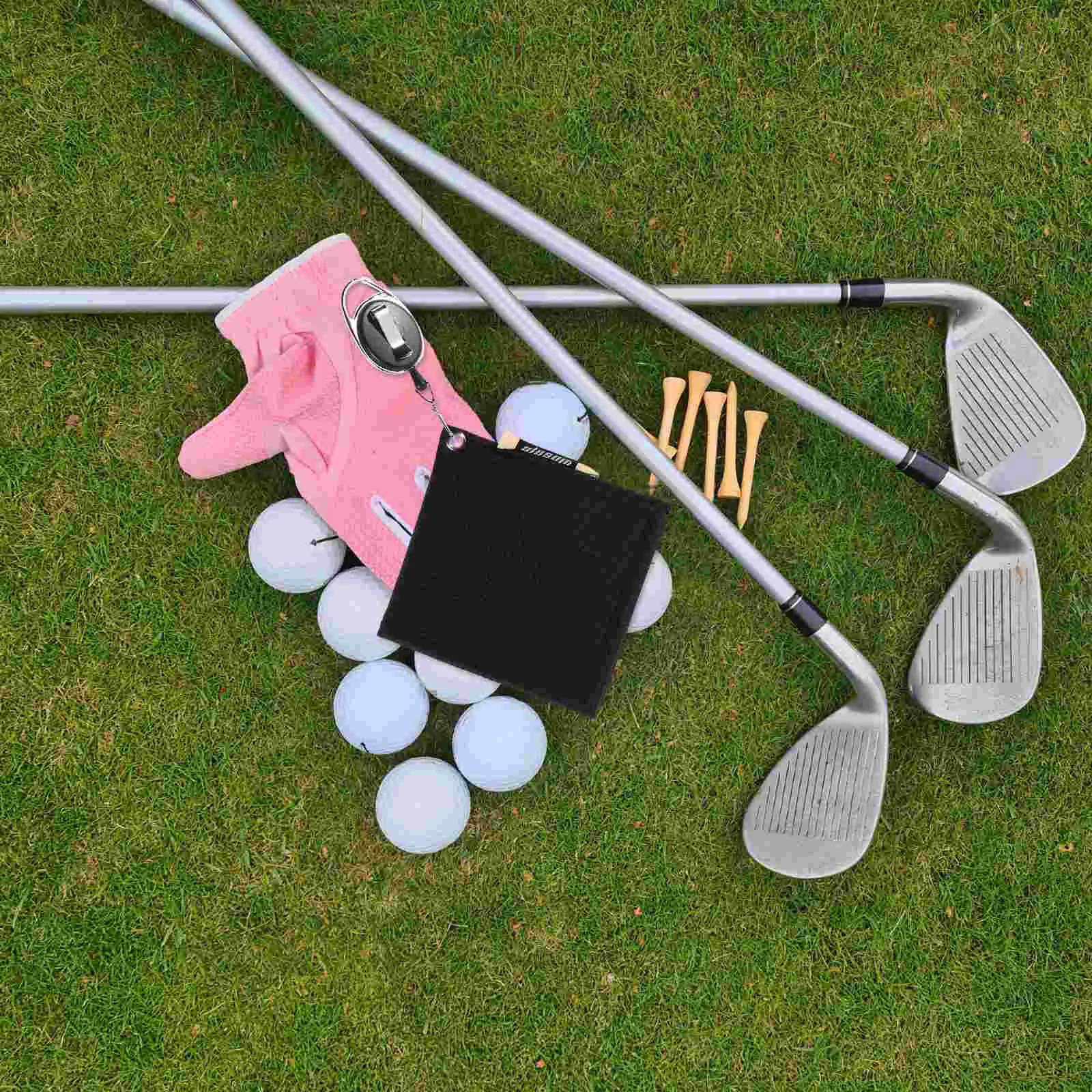 Handuk Pembersih Klub Golf dengan Kabel Dapat Ditarik untuk Aksesori Tas Golf untuk Pria Wanita Perlengkapan Tas Golf Pembersih Bola Golf