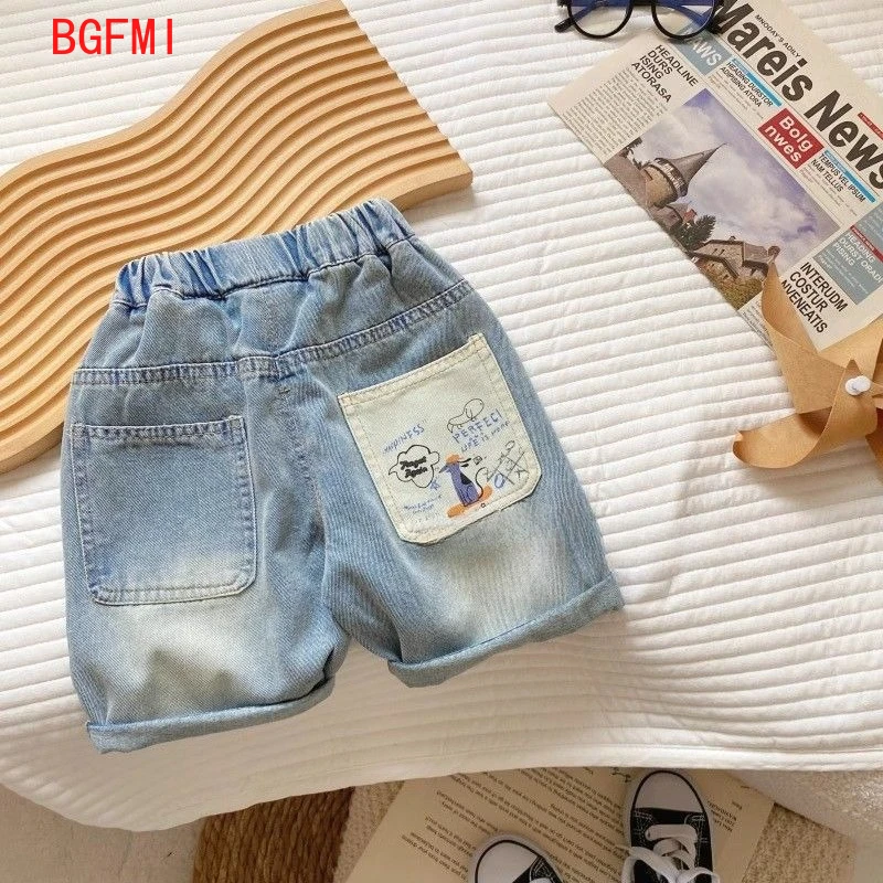 

Boys Denim Shorts 2025 New Children's Clothing Summer Cartoon Kids Short Jeans 2-10Y Boys' Handsome Casual Pants Baby Bottoms