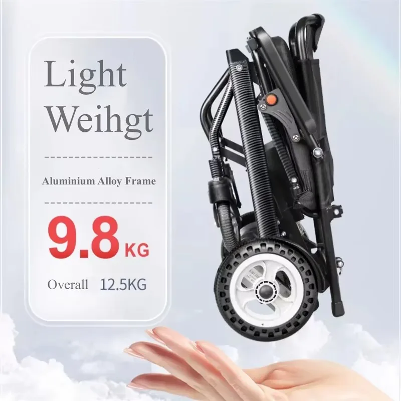 20A Lithium Battery Smart Remote Control Aluminium Frame Portable Lightweight Foldable Power Electric Wheelchair