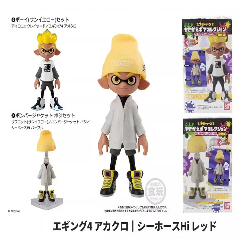 BANDAI Splatoon Action Figure Dress Up Doll Series2 Purple Hair Girl Anime Model Collection Desktop Accessories Girls Toys Gifts