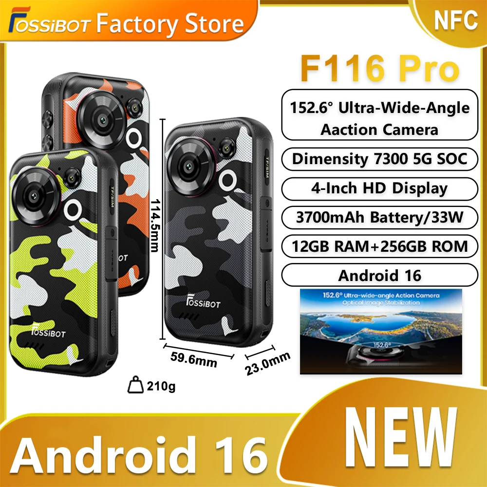 Fossibot F116 Pro 5G 小型タフネス 12+256GB 黒 特別割引