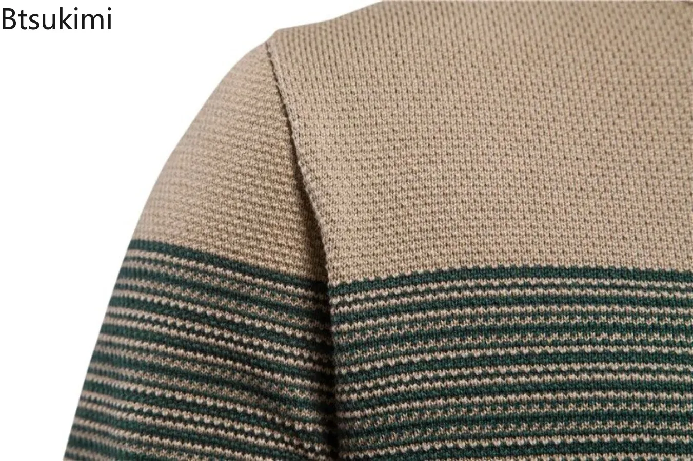 High Quality Cotton Sweaters Men's Autumn Winter Fashion Casual O-Neck Pullovers Striped Splice Vintage Knitted Sweaters for Men