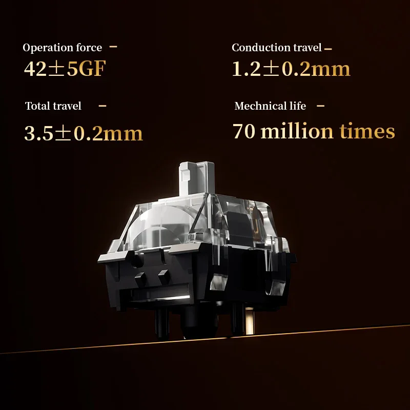 

Kailh MX Golden Snake Механический переключатель клавиатуры 5-контактный HIFI звук Высокая прозрачность Быстрый триггер Индивидуальный переключатель RGB для киберспорта