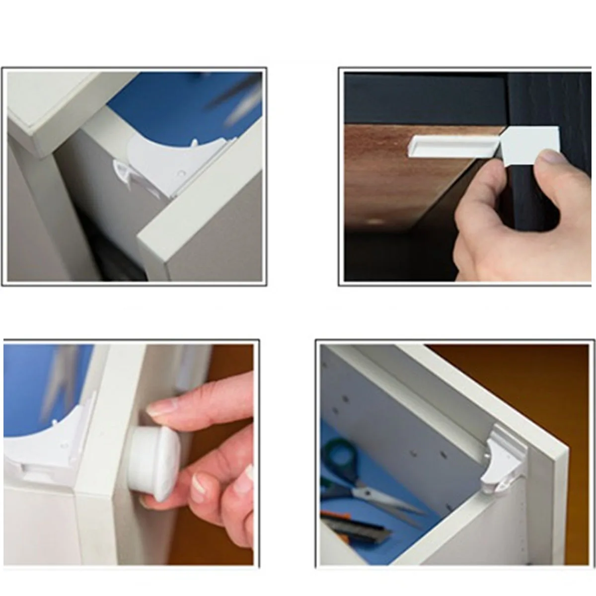 10+2 Magnetic Cabinet Locks Child Proof Cupboards Drawer Invisible Kids Baby Safe Lock Catch