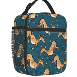 Kawaii Greyhound Dog Insulated Lunch Bags for Women Whippet Portable Thermal Cooler Food Lunch Box Work School Travel